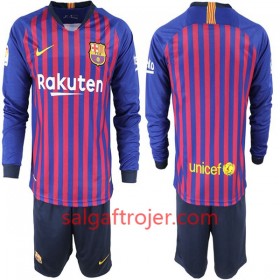 FC Barcelona Fodboldtrøjer Børn Hjemmebanesæt 2018/19 Langærmet